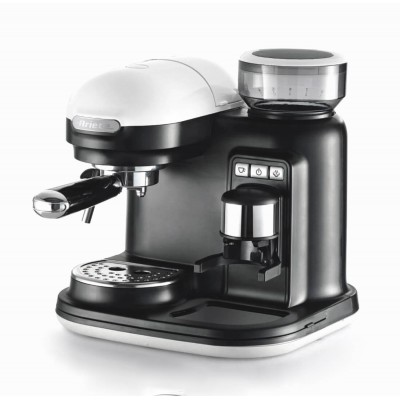Ariete Espresso Moderna черно-бяла кафемашина с професионална кафемелачка
