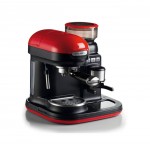 Ariete Espresso Moderna червена кафемашина с професионална кафемелачка