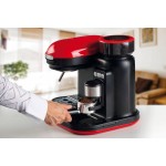 Ariete Espresso Moderna червена кафемашина с професионална кафемелачка