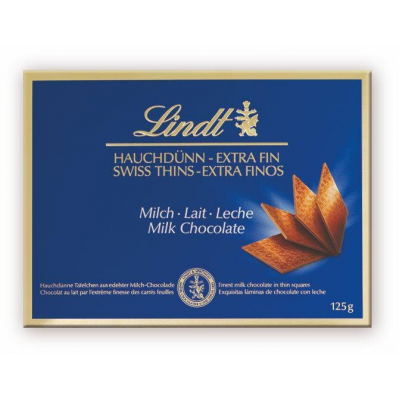 Lindt Extra Thin 125 гр. млечни шоколадови блокчета
