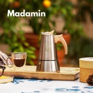 Madamin Moka Pot кафеварка 6 чаши сива