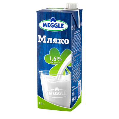 Meggle мляко УХТ 1.6% кутия 1л Meggle мляко УХТ 1.6% кутия 1л