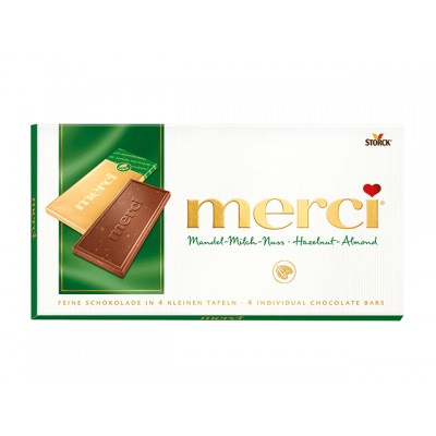 Merci шоколад с лешник и бадем 100 гр. Merci шоколад с лешник и бадем 100 гр.