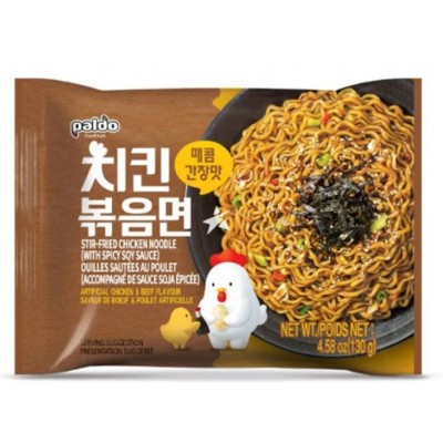Paldo Stir-fried Chicken Noodle инстант нудли с пържено пиле и пикантен соев сос 0.130 кг