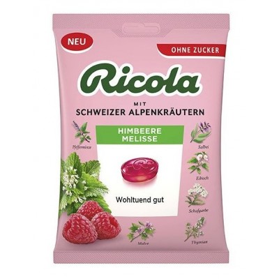 Ricola Малина и маточина билкови бонбони без захар 0.075 кг